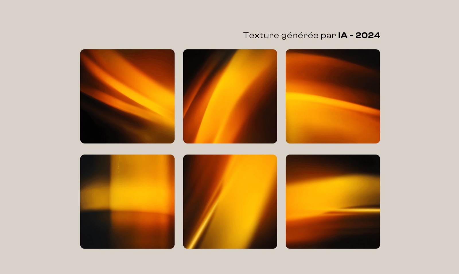 Recherches de textures et dégradés ambrés.